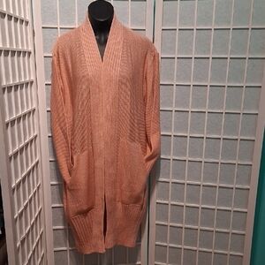 NEW! Wool Blend Coral Open Front Cardigan 6595